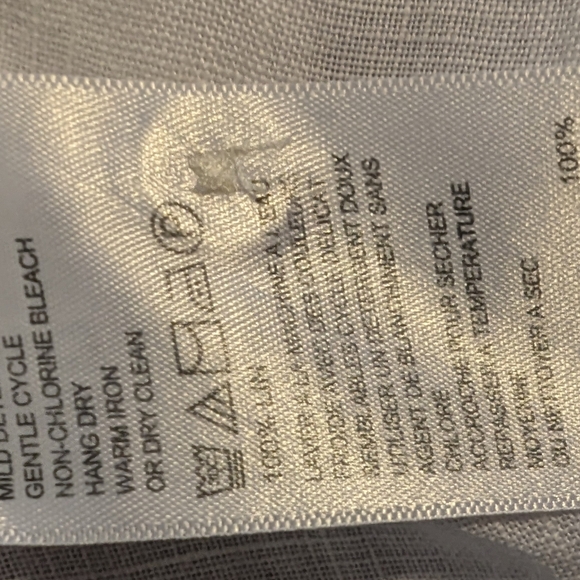 Tommy Bahama white linen button down tunic with roll up button sleeves. Sz large - Picture 6 of 6